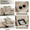 thumbnail image 7 of Bonzy Home Loveseat Recliner Sofa Set with Console Adjustable Backrest Theater Seating Reclining Living Room Set, Cup Holders, Hidden Arm Storage, Camel, 7 of 7