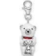 thumbnail image 2 of Sterling Silver Amore La Vita Rhod-Pl 3-D Enameled Polar Bear Sled Charm (39 X 19) Made In China qcc537, 2 of 5