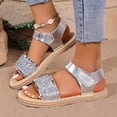 thumbnail image 2 of Wovix Women's Sandals Bling Rhinestone Dressy Platform Ankle Buckle Sandals Indoor Outdoor Shoes Silver 42, 2 of 9