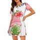 thumbnail image 1 of Balery Hello Summer Gnome Camisón de manga corta con cuello redondo para mujer, cómodo y elegante., 1 of 6