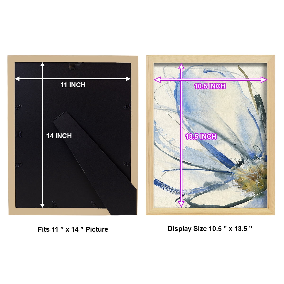 Cobalt & Paynes Petals I - Framed Print w/glass - Natural Wood