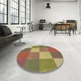 thumbnail image 4 of Ahgly Company Tapis d'Intérieur Lavable en Machine Carré Rouge Châtaigne Transitionnel, 8 Pieds Carré, 4 of 7
