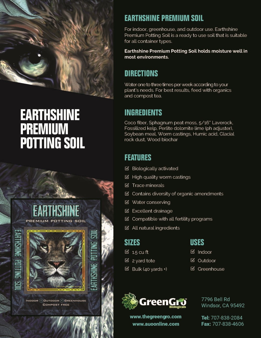 Earthshine Biochar Blend Soil Amendment - Natural & Organic - 5 lb Bag by GreenGro Biologicals