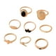 thumbnail image 2 of Anillos para mujer, regalos para mujer, anillo de moda europeo con baño de oro geométrico de viento frío y conjunto., 2 of 5