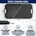 thumbnail image 4 of CHEFSPOT Plancha para Parrilla Reversible de Hierro Fundido Pre-sazonada - 20", Negra, Lavable a Mano, 4 of 8