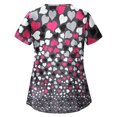 thumbnail image 2 of Puntoco Blusa de uniforme de trabajo con cuello en V y manga corta para el día de San Valentín para mujer Puntoco Puntoco-2289, 2 of 5