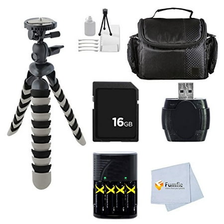 Accessory Kit for Nikon Coolpix L330 - 20.2 MP Digital Camera with 26x zoom 35mm NIKKOR VR lens and FULL HD 720p + 16GB Memory Card + Reader + Flexible Gripster Tripod + Batteries &