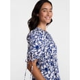 thumbnail image 4 of Time and Tru Women's Tiered Midi Dress with Tie Puff Sleeves, Sizes XS-XXXL, 4 of 5