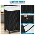 thumbnail image 4 of Kadyn Laundry Hamper,Laundry Basket, Dirty Clothes Hamper,Laundry Hamper with Wheels and Lid-Black, 4 of 9