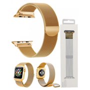 42mm Stainless Steel Wristband for i-Watch Series 1/2/3/4 Milanese Loop with Strong Magnetic Closure Strap - Gold