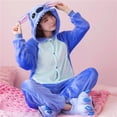 thumbnail image 1 of Pijamas Unisex de una pieza con dibujos animados, ropa de dormir de poliéster bonita, manga ajustada y cálida hasta el suelo, color rosa y azul, para invierno, 1 of 4