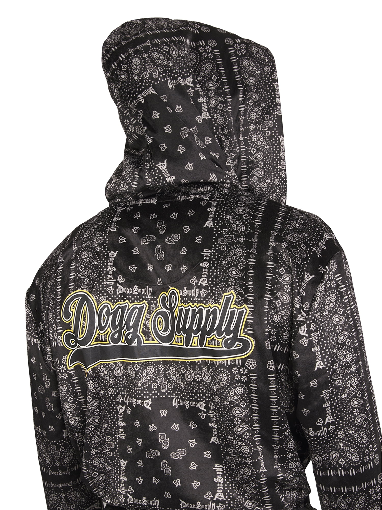 Dogg Supply by Snoop Dogg Men's Long Sleeve Microfleece Hooded Lounge Robe with Pockets