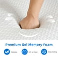 thumbnail image 3 of Dextrus 4" California King Memory Foam Mattress Topper with Fabric Cover, Cooling Gel-Infused Mattress with CertiPUR-US Certified, White and Gray, 3 of 6