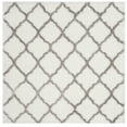 thumbnail image 2 of SAFAVIEH Indie Careen Geometric Polyester Shag Area Rug, Ivory/Grey, 6'7" x 6'7" Square, 2 of 6