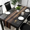 thumbnail image 3 of Black Brown Board Table Runner 72 Inches Long, Vintage Chic Shabby Wooden Grain Kitchen Coffee Dining Table Decoration for Home Party Birthday Wedding Home Decor 14x72 Inches, 3 of 8