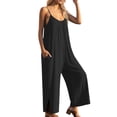 thumbnail image 6 of MuXiKeJi Clothes Jumpsuits for Women Casual Wide Leg Overalls Sleeveless Vacation Outfits One Piece Boho Printed Romper with Pocket, 6 of 8