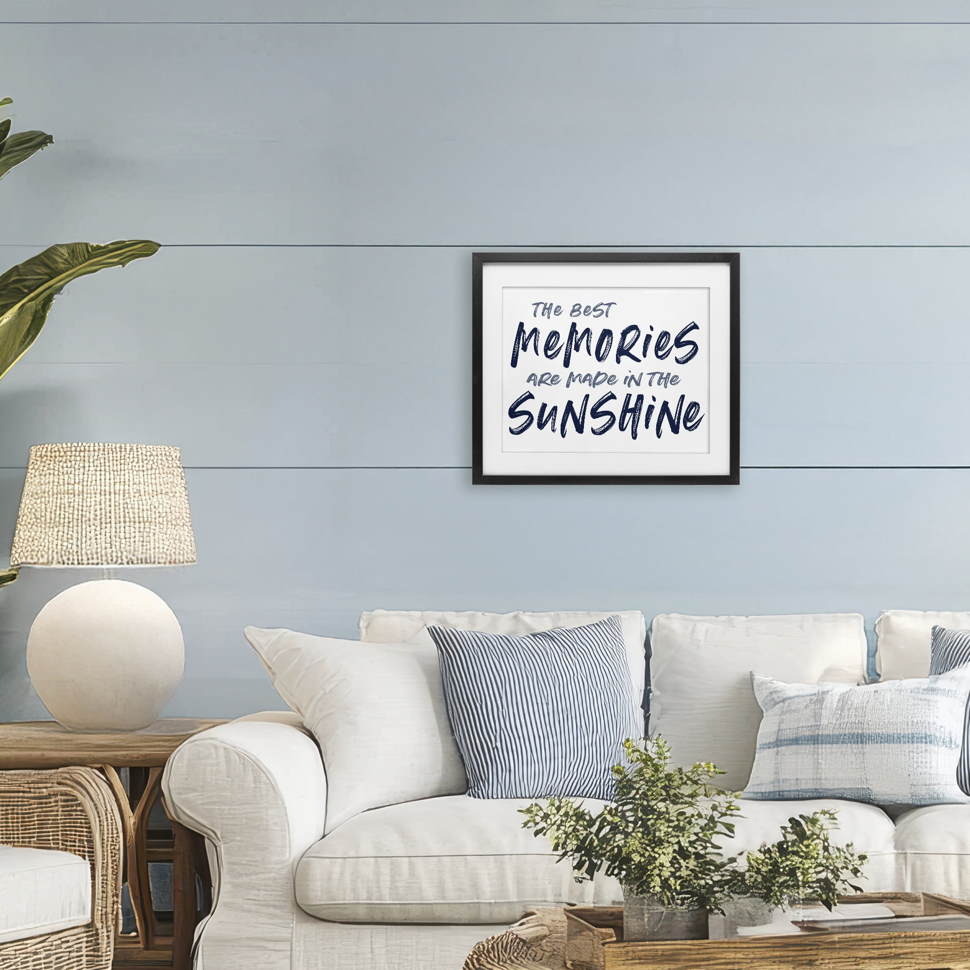 Memories Made In Sunshine Black Framed Print Under Glass, design by Lettered and Lined