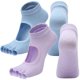 thumbnail image 1 of 2 pares de calcetines de Yoga sin dedos para mujer, calcetines de Pilates con empuñaduras, calcetines de algodón antideslizantes con punta abierta para Pilates, danza de Ballet de barra pura, 1 of 5