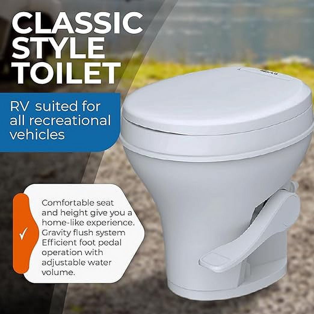 SEAFLO Standard Height RV Toilet with Sprayer Attachment