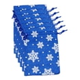 thumbnail image 4 of Patrón de 6 bolsas de arpillera con cordón navideño de 14 x 10 cm para bodas y cumpleaños Azul, 4 of 9