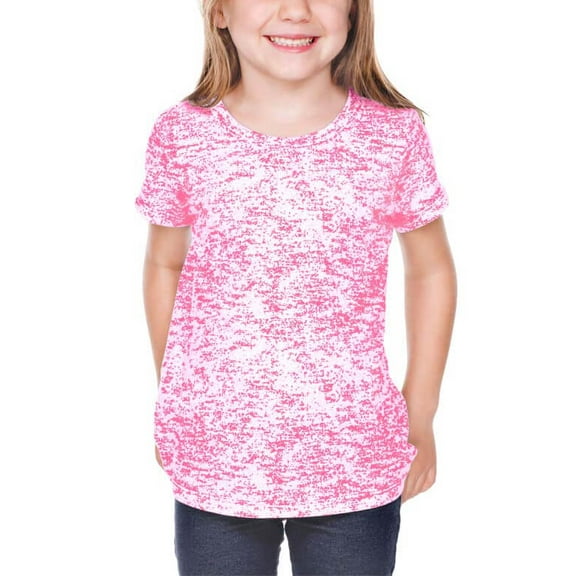 Kavio! Girls 3-6X Static Jersey Print Crew Neck Short Sleeve Pink Flash 4