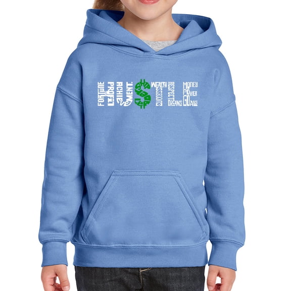 Girl's Word Art Hooded Sweatshirt - Hustle