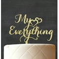 thumbnail image 3 of My Everything Custom Wedding Cake Topper With Two Hearts Personalized Rustic Wooden Cake Topper Cake Decoration 6-7 Inches Wide, 3 of 3