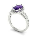 thumbnail image 2 of Halo Engagement Ring for Women - 2.38ct Natural Amethyst in 14K White Gold Promise Ring, 2 of 6