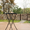 thumbnail image 3 of 28 Inch High Top Round Folding Indoor Outdoor, Plastic Bar Height Foldable Bistro High Table, Black, 3 of 5