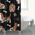 thumbnail image 4 of Basset Hounds with Bones and Presents Shower Curtain 72"x72" ,Bathroom Decorative Shower Curtains Set with 12 Hooks,Modern Waterproof Washable Shower Curtain, 4 of 6