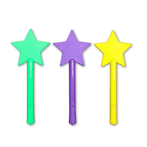 Mardi Gras Spot 15" LED Star Wand - Assorted Purple, Green, Yellow (Each)