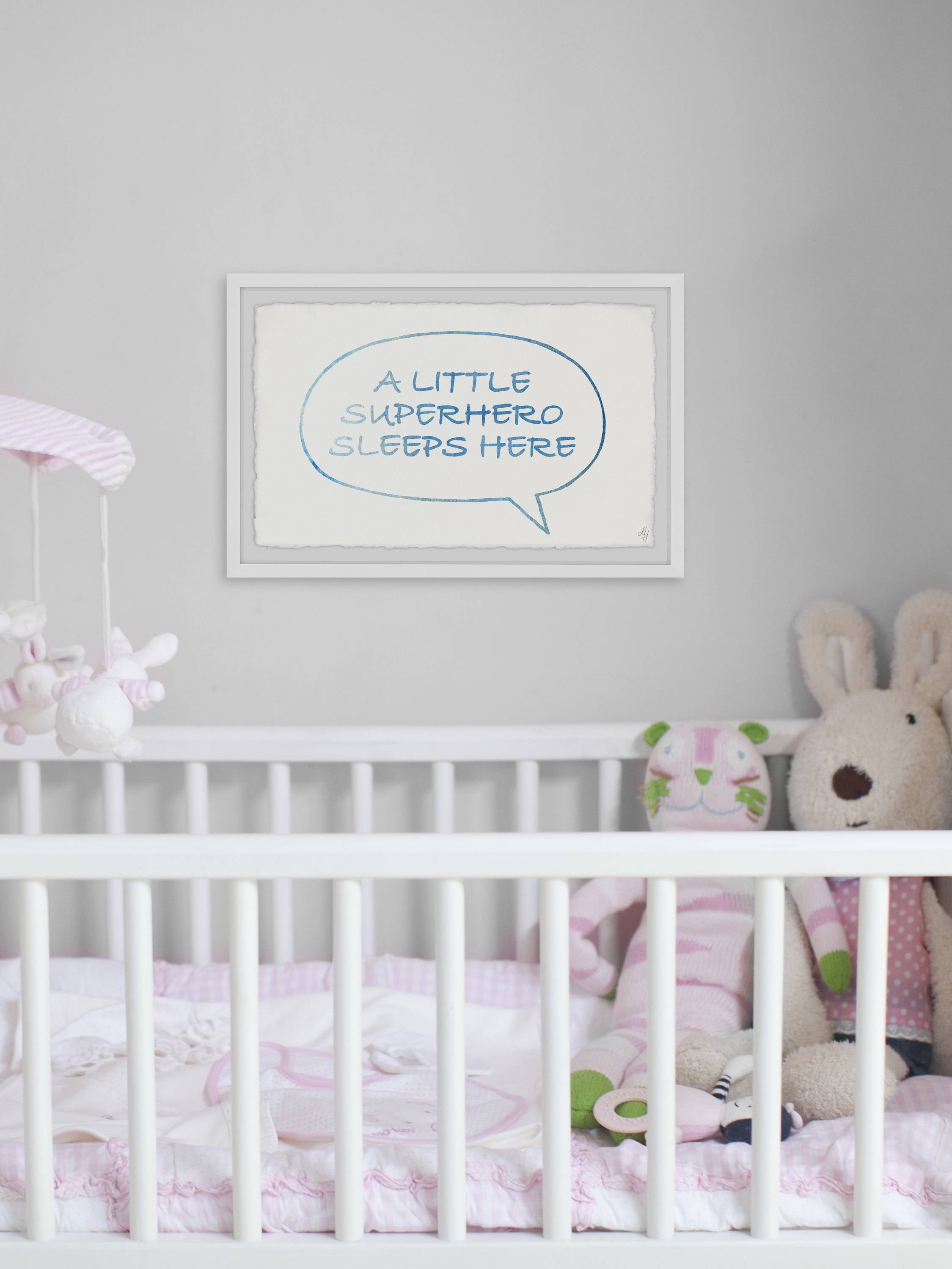 Marmont Hill Superhero Sleeps Here Bubble Box Framed Wall Art