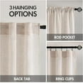 thumbnail image 4 of Natural White Linen Curtains 90 Inch Length for Bedroom Living Room, Thick Linen Textured Window Drapes Light Filtering Back Tab Farmhouse Cream Ivory 2 Panels Bundle Grommet Curtains 2 Panels, 4 of 5