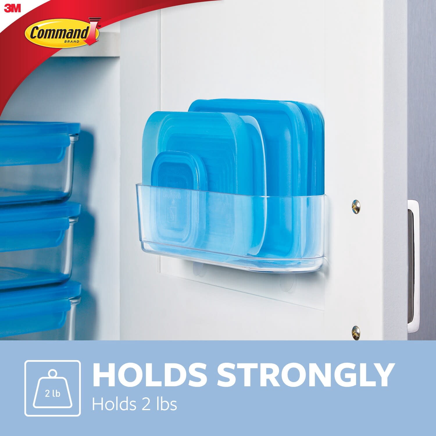 (3 pack) Command Caddy for Bathroom and Kitchen Organization, Clear, Medium, 1 Caddy