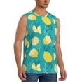 thumbnail image 2 of Haiem Men's Lemon Blue Print Tank Tops Summer Sleeveless Cut Off Workout T-Shirts Fitness Vest Athletic Undershirts-Small, 2 of 8