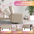 thumbnail image 2 of MUZZ Swivel Glider Push Back Recliner,Single Adjustable Reclining Chair with Breathable Durable Fabric for Living Room, Guest Room,Home Theater,Den,Office and Bedroom, Beige, 2 of 7