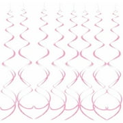 26" Plastic Hanging Swirl Light Pink Decorations, 8-Count (Pack of 3)