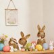 thumbnail image 4 of Pair Pack Easter Resin Rattan Effect Bunny Ornament Home Decor Garden Patio Home Decoration, 4 of 6