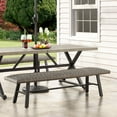 thumbnail image 6 of Iwicker 69'' Outdoor Bench Wicker Garden Bench, Gray, 6 of 6