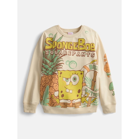 Paramount Spongebob Squarepants Boys Graphic Print Fleece Sweatshirt, Sizes XS 4/5-XL 14/16