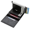 thumbnail image 3 of Notus Men’s Minimalist Aluminium Credit Debit Card Money Holder Ultra Metal RFID Blocking Real Carbon Fiber Pop up Card Wallet Minimalist Aluminium Credit Debit Card Money Holder Gray, 3 of 6