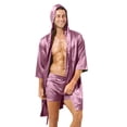 thumbnail image 4 of Ketyyh-chn99 Mens Robe with Hood Men Bathrobe Solid Color Thin Short Sleeve Simple Loose Bathrobe Plus Size Size for L,H, 4 of 4