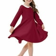 thumbnail image 2 of ameIAEA Kids Girls Long Sleeve Collar Dress Toddler A-Line Flowy Formal Party Dress 2-12Y, 2 of 4