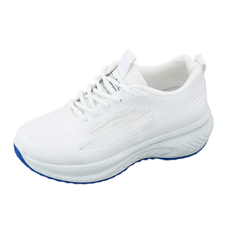 QYZEU Women White Sneakers Casual Shoes for Women Women s Shoes Comfortable Soft Sole Lightweight Mesh Breathable Color Casual Sneakers Plain Slide Shoes White 38