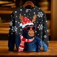 thumbnail image 4 of Wdgfv Unisex Kids Girls Boys Christmas Sweater Animals 3D Graphic Funny Long Sleeve Crewneck Holiday Pullover Sweatshirt Black 5-6 Years, 4 of 5