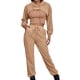 thumbnail image 1 of Chaleco Sudaderas con capucha y chaleco y pantalón con cordón para mujer Ropa deportiva con capucha de ocio de color sólido Ygjytge Caqui M para Mujer, 1 of 9