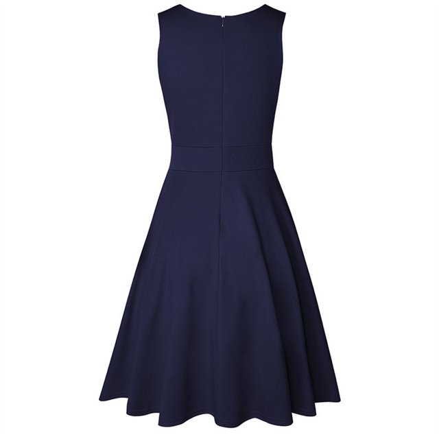 Guardurnaity Vestido corto plisado, vestido veraniego de cintura alta, playa, vacaciones, escuela, graduación, fiesta, noche, verano, ropa femenina, Vestidos Azul oscuro XXL Guardurnaity AP010963-25