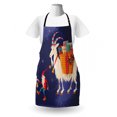 thumbnail image 3 of Scandinavian Apron, Christmas with Present Carrying Goat Traditional Character, Unisex Kitchen Bib with Adjustable Neck for Cooking Gardening, Adult Size, Multicolor, by Ambesonne, 3 of 4