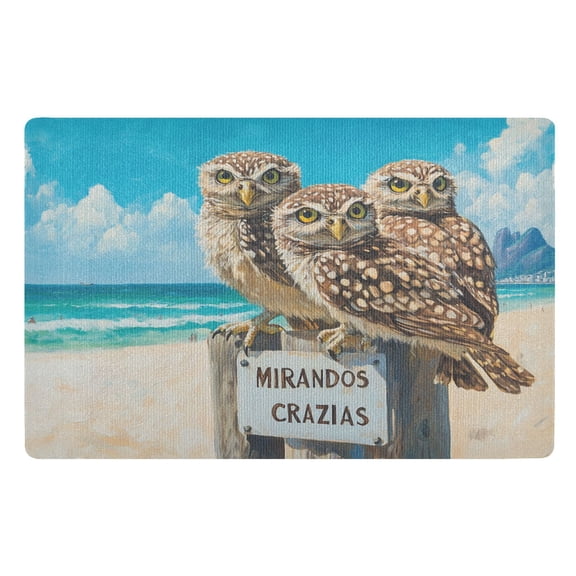 BZSMCE Floor Mats 32x20in Owls Stand Signboard by The Sea Creativity Doormats