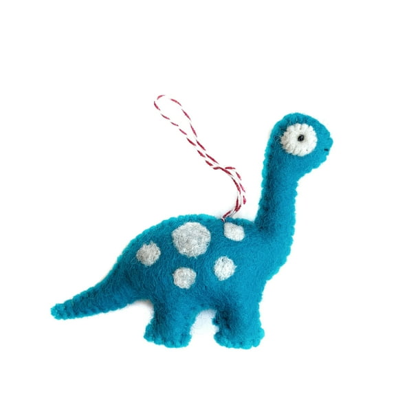Felt Dinosaur Ornament, Brachiosaurus - Wool Fair Trade Handmade Christmas Nepal
